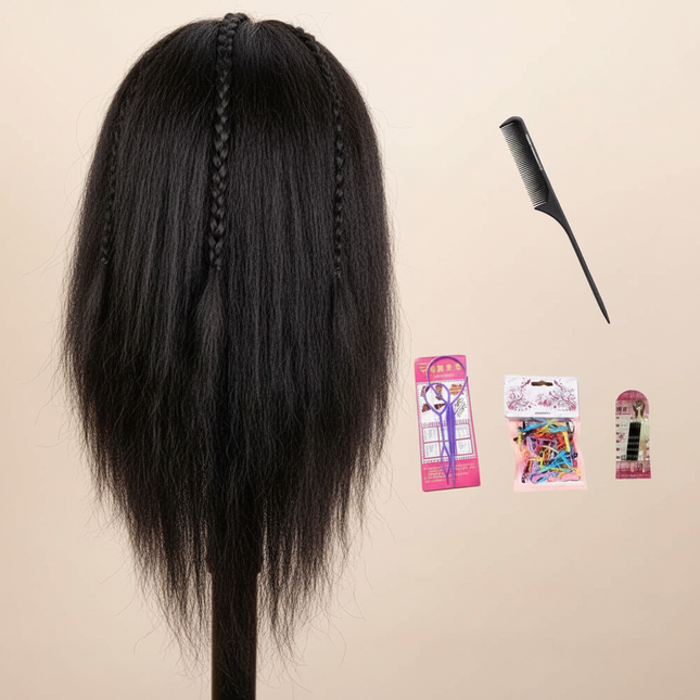 Afro Mannequin Heads for Braiding Maniquí Hair Dolls Real Human Training Hairdresser Model Natural Women's Hairdressing Kit Wigs - gallery 1