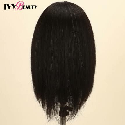 African American Mannequin Head With 100% Real Human Hair 16inch Hairdresser Training Manikin Head For Practice Styling Braiding - gallery 1