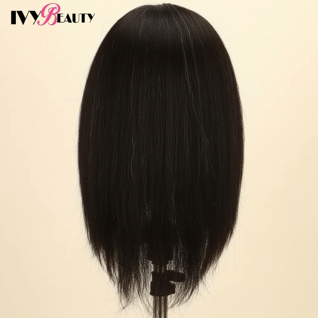 African American Mannequin Head With 100% Real Human Hair 16inch Hairdresser Training Manikin Head For Practice Styling Braiding - gallery 1