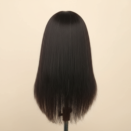 16inches African Mannequin Head 100%Real Hair Hairdresser Training Head Cosmetology Doll Head For Braiding Styling MUXI IDOL - gallery 1
