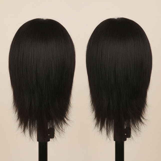 100% Human Hair Male Mannequin Head With Hair Beard Practice Manikin Hairdresser Cosmetology Training Doll Head For Hair Styling - gallery 1
