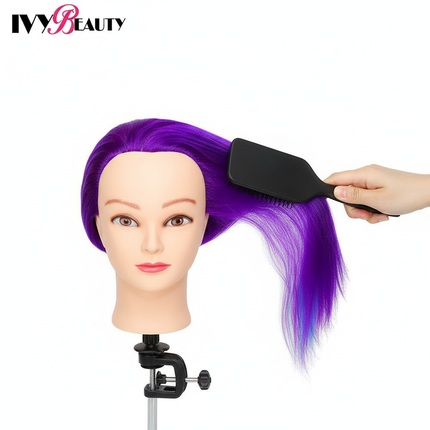 Hairdressing Doll Mannequin Head With Long Synthetic Fiber Hair 70Cm For Hairstyles Colorful Brading Dummy Doll Training Head - gallery 2
