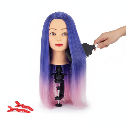 New 70CM Mannequin Heads With Synthetic Hair For Hair Training Styling Solon Hairdresser Dummy Doll Heads For Practice Hairstyle - gallery 2