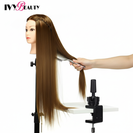 75-80cm Synthetic Hair Mannequin Dolls Head For Hair Training Styling Female Hairdressing Mannequin Head With Hair Braiding Prac - gallery 2