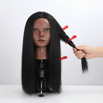 Simnient 16 Inch Mannequin Head 100% Real Human Hair for Cosmetology Manikin Doll Head Hairdresser Hairstylist Training Practice - gallery 2