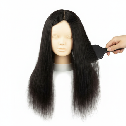 MUXI IDOL 100% Real Human Hair Mannequin Heads With For Hair Training Styling Can Perm/Dye/Bleach And Practice Makeup - gallery 2