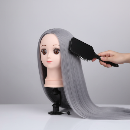 Realistic Female Doll Head Height 19Cm Small Mannequin Head With Makeup For Beginners To Practice Hair Styling With Wig Stand - gallery 2