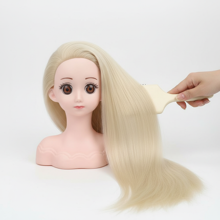 Mannequin Wig Head With Synthetic Hair With Adjustable Wig Stand Holder Manikin Head Styling Hairdresser Training Head Doll Head - gallery 2