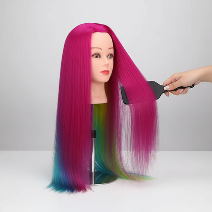 Simnient 70cm Colourful Synthetic Hair For Dolls Tress Mannequin Head For Hairstyles Hairdressing Braiding Training Dummy Doll - gallery 2