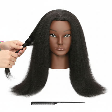 Afro Mannequin Heads for Braiding Maniquí Hair Dolls Real Human Training Hairdresser Model Natural Women's Hairdressing Kit Wigs - gallery 2