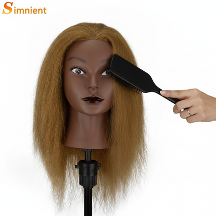 2025 New Afro Mannequin Head 100% Real Hair Traininghead Styling Head Braid Hair Dolls Head for Practicing Cornrows and Braids - gallery 2