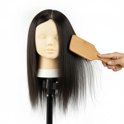 MUXI IDOL 100% Real Human Hair Mannequin Heads With For Hair Training Styling Can Perm/Dye/Bleach And Practice Makeup - gallery 2