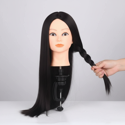 Mannequin Head 100% Synthetic Hair Hairdresser Training Head  Manikin Cosmetology Doll Head For Braiding Styling - gallery 2