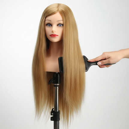 Training Head Wirh Shoulder 28inch Mannequin Head Professional Dolls Head For Cosmetology Manikin Salon Tools Brown Golden - gallery 2
