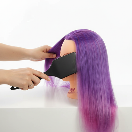 28inch 71cm Mannequin Head With Synthetic Hair Colorful Long Thick Hairstyles Professional Hairdressing Doll PracticeTraining - gallery 2