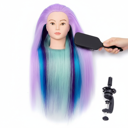 New 70CM Mannequin Heads With Synthetic Hair For Hair Training Styling Solon Hairdresser Dummy Doll Heads For Practice Hairstyle - gallery 2