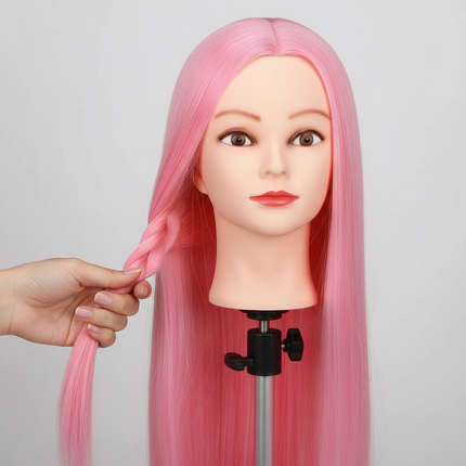 Cosmetology Mannequin Doll Head With Rainbow Color Hair For Braiding Hair Styling Training Hairart Hairdressing Salon Display - gallery 2