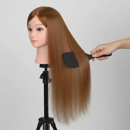 New Female Mannequin Training Doll Head With 70% Real Hair For Hairsyles Hairdressing Cosmetology Dolls Head With Stand Tripod - gallery 2