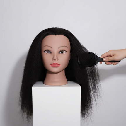 Afro Traininghead Mannequin Head With Human Hair Dummy Doll Hairdressing Training Heads Salon Manikin Head For Hair Braiding - gallery 2