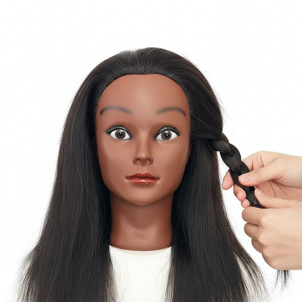 16" Cosmetology Mannequin Head with 100% Human Hair DollHead for Braiding & Styling Practice - gallery 2