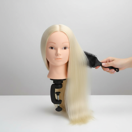 Mannequin Head Human Hair 26"-28" Female 80% Real Hair Mannequin Head Hair Styling Cosmetology  Doll Head for Hairdresser - gallery 2