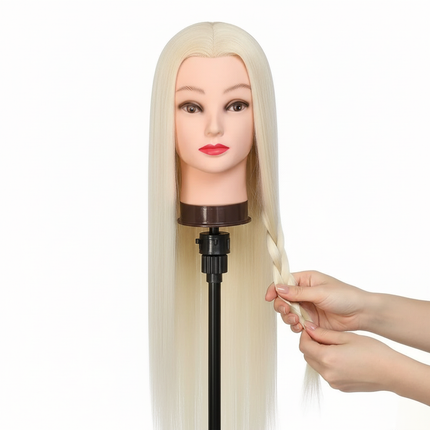 Colorful  28" Mannequin Head Hair Styling Training Braiding Manikin Cosmetology Synthetic Hair For Hairdresser,Free Clamp Hold - gallery 2