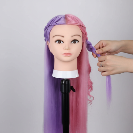 70% Real Hair Doll Head For Hairstyle Curling Straighten Practice 66cm Braid Hairdressing Training Mannequin Head Hair Doll Head - gallery 2