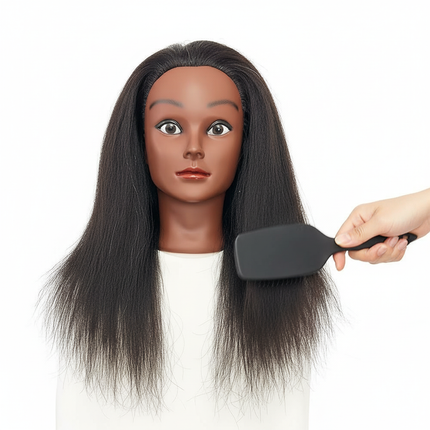 16" Cosmetology Mannequin Head with 100% Human Hair DollHead for Braiding & Styling Practice - gallery 2