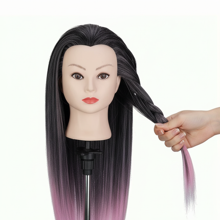 NEVERLAND Training Heads Kit for Hairdressers Synthetic Fibre Hair Styling Head Mannequin Doll Head for Children Practice Hair - gallery 2