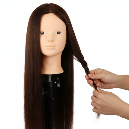 Mannequin Head With 50% Human Hair For Makeup Hairstyles Hairdressing Styling Training Head Professional Practice Doll Heads - gallery 2