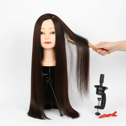 New 70CM Mannequin Heads With Synthetic Hair For Hair Training Styling Solon Hairdresser Dummy Doll Heads For Practice Hairstyle - gallery 2