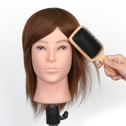 100% Human Hair Male Mannequin Head With Hair Beard Practice Manikin Hairdresser Cosmetology Training Doll Head For Hair Styling - gallery 2