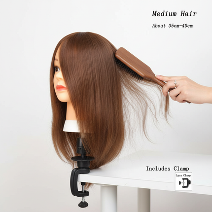 Black Short Hair Mannequin Head 100% Real Human Hair Training Doll for Hair Styling Cosmetology Manikin - gallery 2