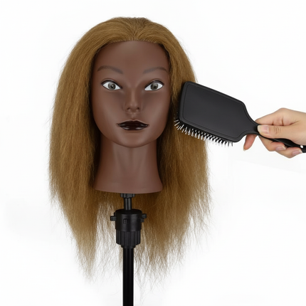 Simnient 16 Inch Mannequin Head 100% Real Human Hair for Cosmetology Manikin Doll Head Hairdresser Hairstylist Training Practice - gallery 2