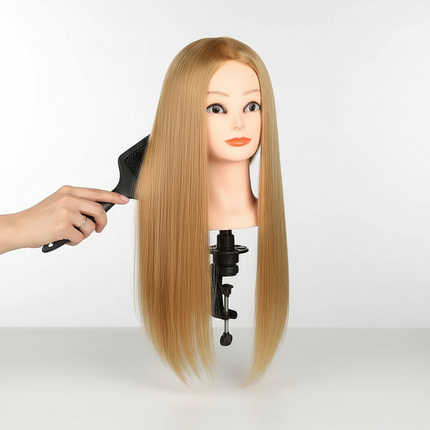 Mannequin Head 100% Synthetic Hair Hairdresser Training Head  Manikin Cosmetology Doll Head For Braiding Styling - gallery 2