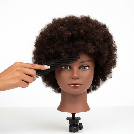 80% Real Hair Mannequin Head Training Head Cosmetology Doll Head Manikin Practice Head Hairdresser With Free Clamp Holder Female - gallery 2