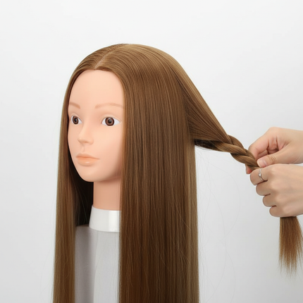Mannequin Head 80% Real Human Hair Styling Hair Mannequin Head Human Hair to Practice Hair and Makeup Hairdresser Head With Gift - gallery 2