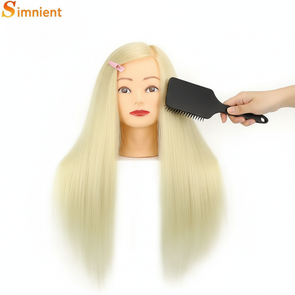 Cosmetology Mannequin Head With 25” 80% Real Hair For Braiding Hair Styling Training Head With Gift Hairdressing Salon Display - gallery 2
