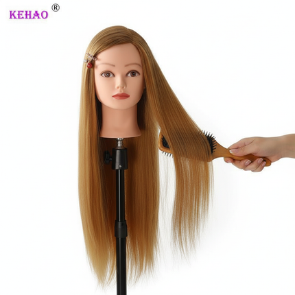 Hairdressing Hairdresser Styling Tool  60cm Straight Hair Training Mannequins Head For Makeup Hair braiding Practice Salon Head - gallery 2