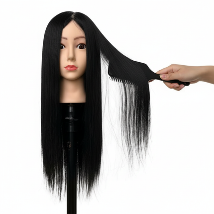 Manikin Head for Braiding Practice with 95% Human Hair | Mannequin Head for Styling, Hairdresser Training & Long Hair Doll Model - gallery 2