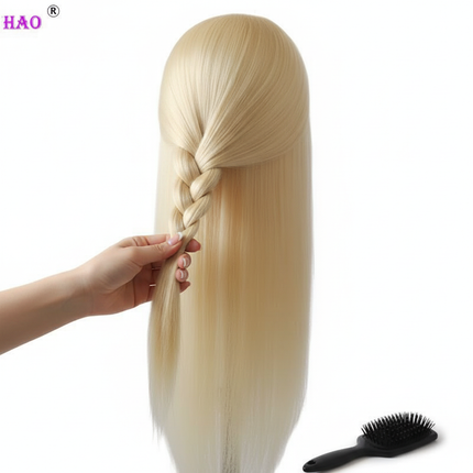 Hairdressing Hairdresser Styling Tool  60cm Straight Hair Training Mannequins Head For Makeup Hair braiding Practice Salon Head - gallery 2