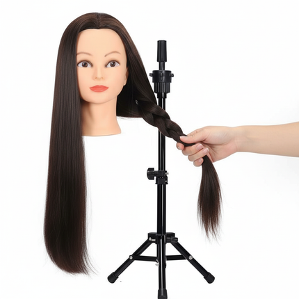 Long Synthetic Fiber Hair Mannequin Head With Free Clamp Stand Hairdresser Training Manikin Cosmetology Doll Head For DIY Braid - gallery 2
