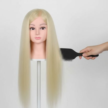 New Female Mannequin Training Doll Head With 70% Real Hair For Hairsyles Hairdressing Cosmetology Dolls Head With Stand Tripod - gallery 2