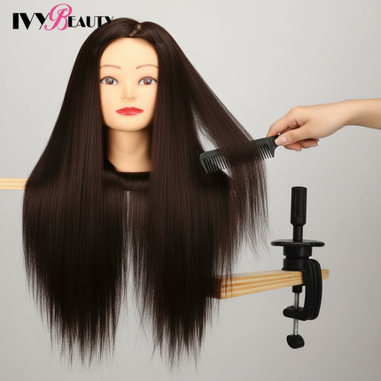 Professional Head Dolls For Hairdresser Educational Hairdressing Mannequin Training Head With Wig Stand Tipod For Wig Hair Style - gallery 2