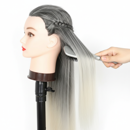 Colorful  28" Mannequin Head Hair Styling Training Braiding Manikin Cosmetology Synthetic Hair For Hairdresser,Free Clamp Hold - gallery 2