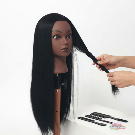 26Inch Mannequin Head with Hair for Hair Styling Cosmetology Training Braiding Practice with Clamp Holder And Styling Tools - gallery 2