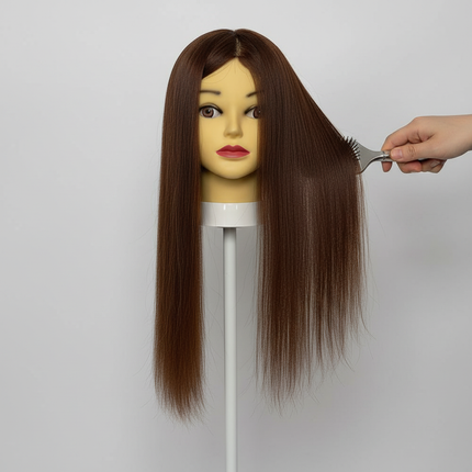 100% Human Hair Mannequin Head Natural Black Color Practice Training Model For Hairdresser Professional Can Be Ironed MUXI IDO - gallery 2