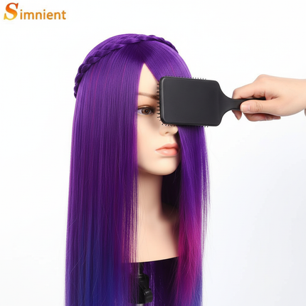 Simnient 70cm Colourful Synthetic Hair For Dolls Tress Mannequin Head For Hairstyles Hairdressing Braiding Training Dummy Doll - gallery 2