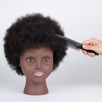 Afro Mannequin Heads wig for Braiding Hair Dolls head With Adjustable Wig Stand Holder Real Human Training Hairdresser Model Kit - gallery 2