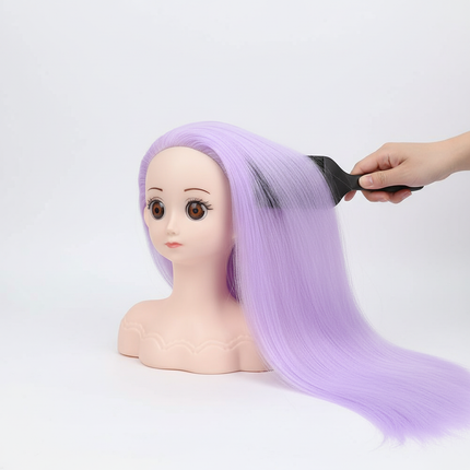 Female Mannequin Head With Synthetic Hair with Adjustable Wig Stand For Manikin Real doll Head Styling Hairdresser Training Head - gallery 2